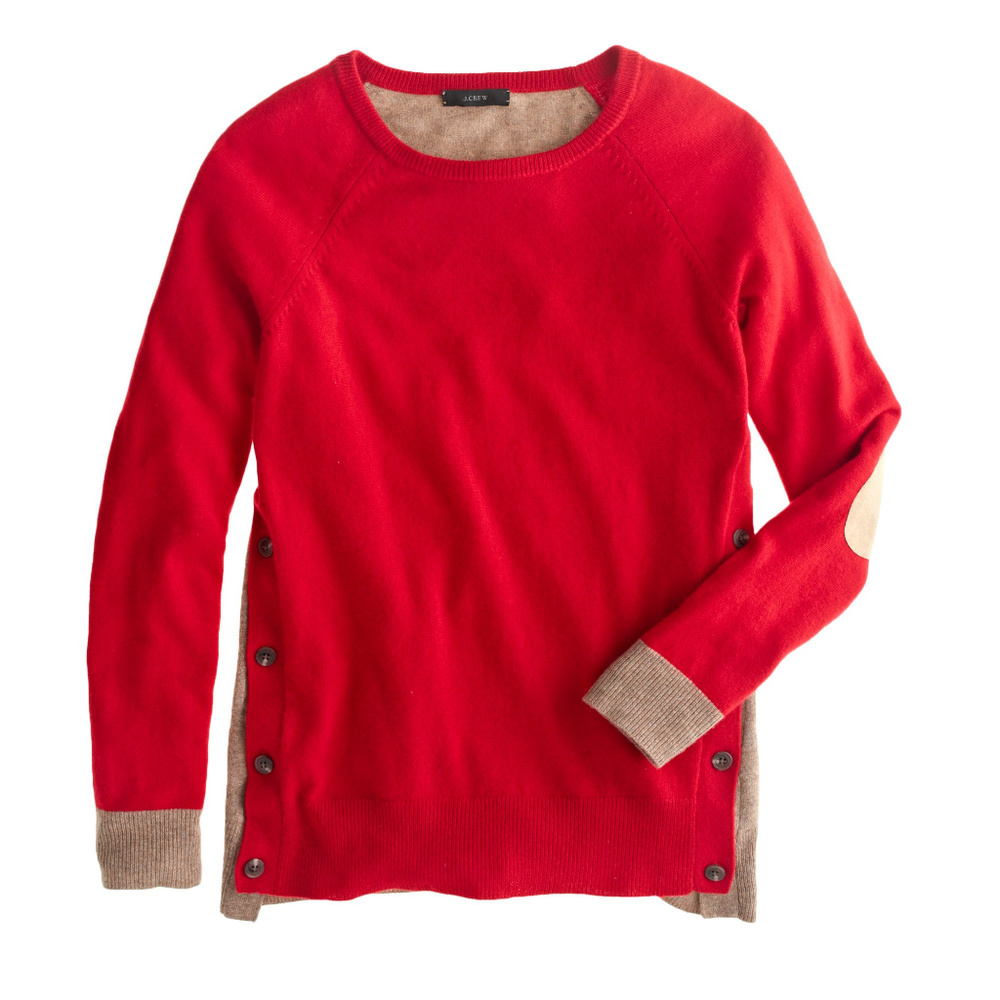 J. Crew Side-Button Colorblock Sweater